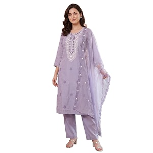 INDO ERA Womens Silk Blend Straight Kurta