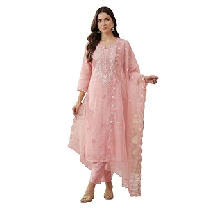 INDO ERA Womens Silk Blend Straight Kurta