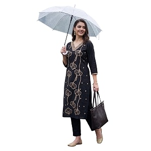 INDO ERA Womens Silk Blend Geometric Embroidered