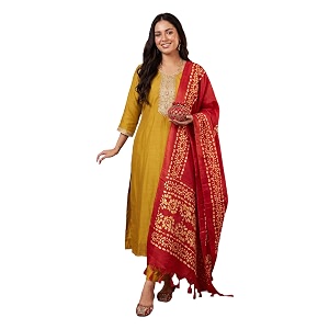 INDO ERA Womens Silk Blend Embroidered Sequinned