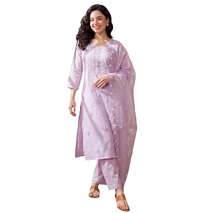INDO ERA Womens Silk Blend Straight Kurta