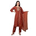 INDO ERA Women39s Silk Blend Paisley Embroidered
