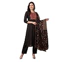 INDO ERA Women39s Silk Blend Floral Embroidered