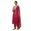 INDO ERA Women39s Silk Blend Floral Embroidered