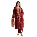 INDO ERA Women39s Silk Blend Embroidered Kurta