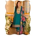 INDO ERA Women39s Silk Blend Floral Embroidered