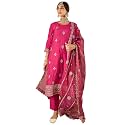 INDO ERA Women39s Silk Blend Embroidered Straight