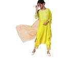 INDO ERA Women39s Silk Blend Floral Embroidered