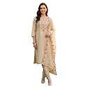 INDO ERA Women39s Silk Blend Paisley Embroidered
