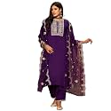 INDO ERA Women39s Silk Blend Embroidered Straight