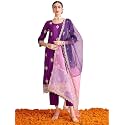 INDO ERA Women39s Silk Blend Embroidered Straight