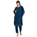 INDO ERA Women39s Silk Blend Floral Embroidered