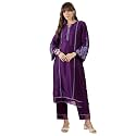 INDO ERA Women39s Silk Blend Floral Embroidered