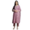 INDO ERA Women39s Silk Blend Embroidered Straight