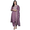 INDO ERA Women39s Silk Blend Embroidered Straight