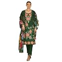 INDO ERA Women39s Silk Blend Floral Embroidered
