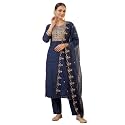 INDO ERA Women39s Silk Blend Floral Embroidered