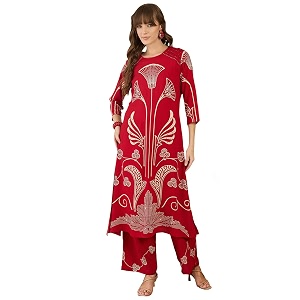 INDO ERA Womens Straight Viscose Rayon Ethnic