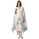 INDO ERA Women39s Straight Linen Floral Print