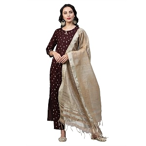 INDO ERA Womens Viscose Rayon Solid Straight