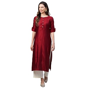 indo era women rayon regular straight kurta
