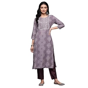 INDO ERA Womens Viscose Blend Straight Fit