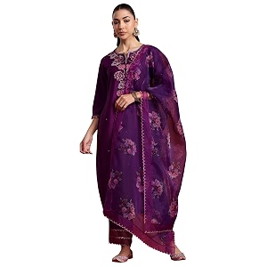 INDO ERA Womens Viscose Embroidered Straight Kurta