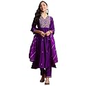 INDO ERA Women39s Viscose Embroidered A-Line Kurta