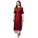 INDO ERA Women Rayon Regular Straight Kurta