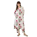 INDO ERA Women39s White Pure Cotton Printed
