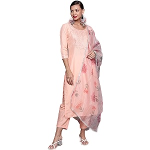 INDO ERA Womens Yoke Design Silk Blend