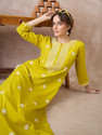 Indo Era Women Embroidered Straight Kurta