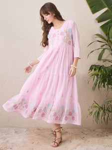 Indo Era Women Floral Print Anarkali Kurta