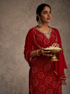 Indo Era Women Kurta Pant Dupatta Set