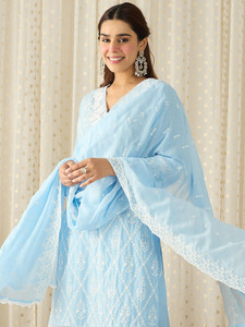 Indo Era Women Kurta Pant Dupatta Set