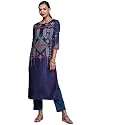 INDO ERA Women Polyester Straight Fit Printed