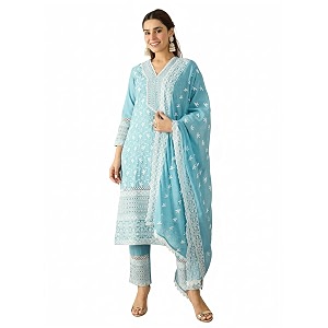 INDO ERA Women Pure Cotton Kurta Set