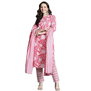 INDO ERA Women Pure Cotton Kurta Set