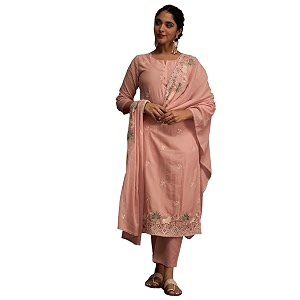 INDO ERA Womens Pure Cotton Floral Embroidered