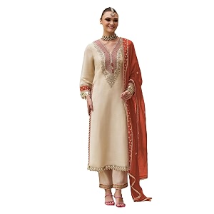 INDO ERA Womens Silk Blend Embroidered Sequins