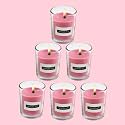 Indoblaze Glass Votive Candles for Home Decor | Pure Paraffin Wax Perfect for Gifting (Rose, Pack of 6)