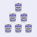 Indoblaze Glass Votive Candles for Home Decor | Pure Paraffin Wax Perfect for Gifting (Lavender, Pack of 6)