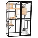 Indoor & Outdoor Cat Enclosure, 4-Level Walk-in Catio with Window Access