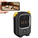 Indoor Camera with Clock, HD 1296P Wireless Camera Baby Monitor Pet Camera, Smart Motion Tracking, Panoramic IR Night Vision, 2.4G/5G WiFi, Two Way Audio Speaker Security Hidden Camera (Black)