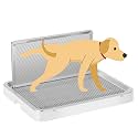 Indoor Dog Potty Tray with High Wall,25.59"X19.69" Pee Pad Holder,Dogs Litter Box,Mesh Training Toilet for Puppy and Small Size Dog,Housebreaking Supplies, Pet Products (White)