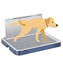 Indoor Dog Potty Tray with High Wall,25.59"X19.69" Pee Pad Holder,Dogs Litter Box,Mesh Training Toilet for Puppy and Small Size Dog,Housebreaking Supplies, Pet Products (Blue)
