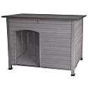 Indoor Outdoor Dog House,Anti-Chewing Iron Frame Dog Kennel,Wood Warm Pets Home,Weatherproof Outside Shelter