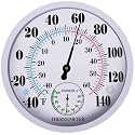 Indoor Outdoor Thermometer Hygrometer - Waterproof Hanging Wall Thermometer Decorative Outdoor Thermometer Large Numbers, No Battery Needed Outdoor Thermometers for Patio