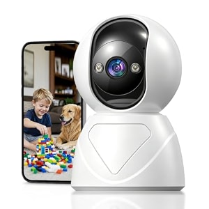 indoor pantilt security camera 5g wifi home cameras for baby monitorpet camera auto-focus and zoom motion detection 2-way audio siren night vision cloud amp sd card storage