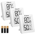 Indoor Thermometer 3Pcs with Battery Magnetic Stand Digital Humidity Gauge